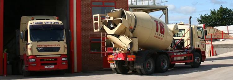 Two TG Concrete mixer trucks at the plant